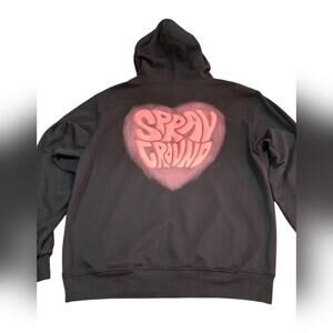 "SPRAYGROUND" Men's Puff Heart Hoodie, Sz. S, Cotton and polyester, like new...